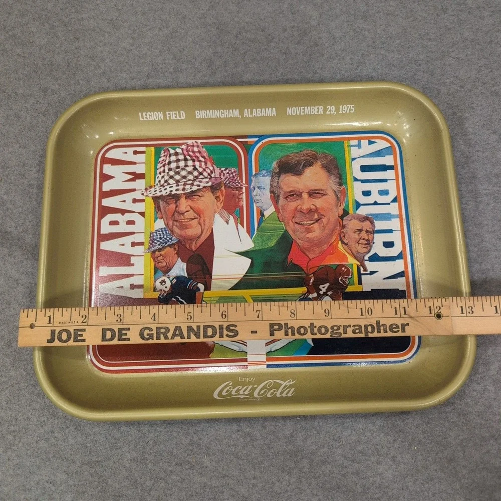Vintage 1975 Alabama Auburn Iron Bowl Coca-Cola Tray Bear Bryant Shug Jordan - Picture 6 of 6